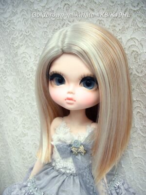 Wig / 11-12 inch / Semi-long One-length (Goldbrown-milkwhite #K8/K19HL)