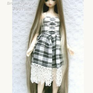 Wig / 9-10 inch / One-length Long Straight *60cm (Brown-lightgold #8/613HL)
