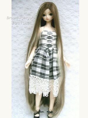 Wig / 9-10 inch / One-length Long Straight *60cm (Brown-lightgold #8/613HL)
