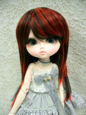 Wig / 11-12 inch / Semi-long Shaggy (Black-red #2/K7HL)