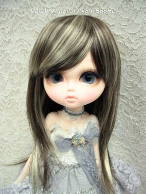 Wig / 11-12 inch / Semi-long Shaggy (Darkbrown-ivory #8/KB88HL)