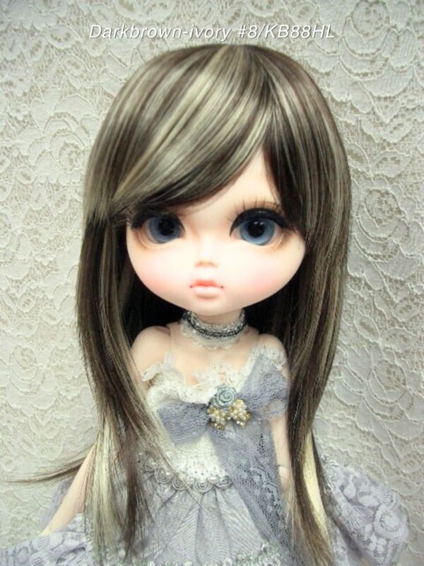 Wig / 11-12 inch / Semi-long Shaggy (Darkbrown-ivory #8/KB88HL)