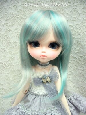 Wig / 11-12 inch / Semi-long Shaggy (Grey-lightblue #60/K3HL)