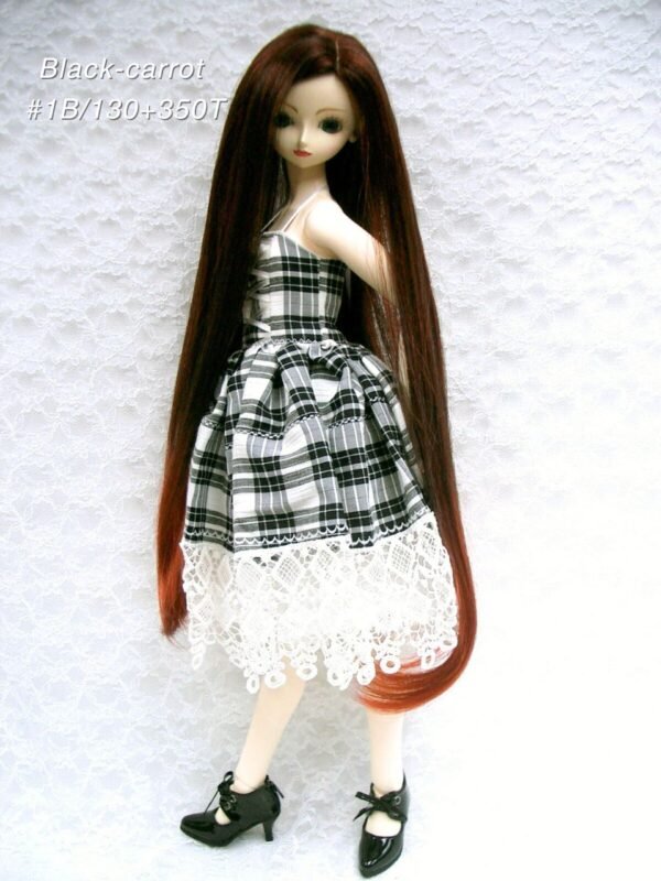 Wig / 9-10 inch / One-length Long Straight *50cm (Black-carrot #1B/130+350T)