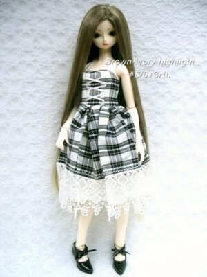 Wig / 9-10 inch / One-length Long Straight *50cm (Brown-ivory Highlight #8/613HL)