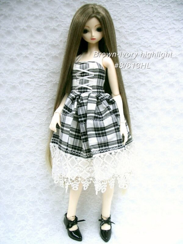 Wig / 9-10 inch / One-length Long Straight *50cm (Brown-ivory Highlight #8/613HL)