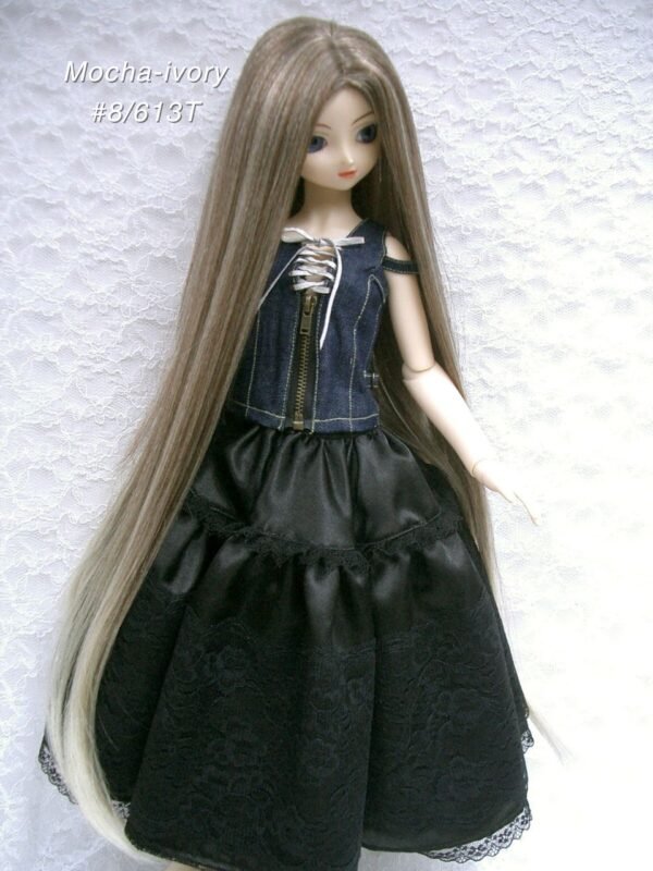 Wig / 9-10 inch / One-length Long Straight *50cm (Mocha-ivory #8/613T)