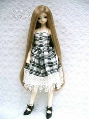 Wig / 9-10 inch / One-length Long Straight *50cm (Brown-ivory #27/613M)