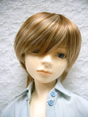 Wig / 9-10 inch / Short with a tail (Brown-ivory #27/613HL)