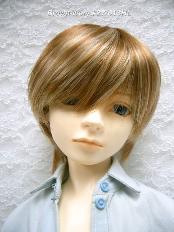 Wig / 9-10 inch / Short with a tail (Brown-ivory #27/613HL)