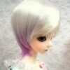 Wig / 9-10 inch / Short with a tail (White-purple 3 layers #K19/KF5/K5)