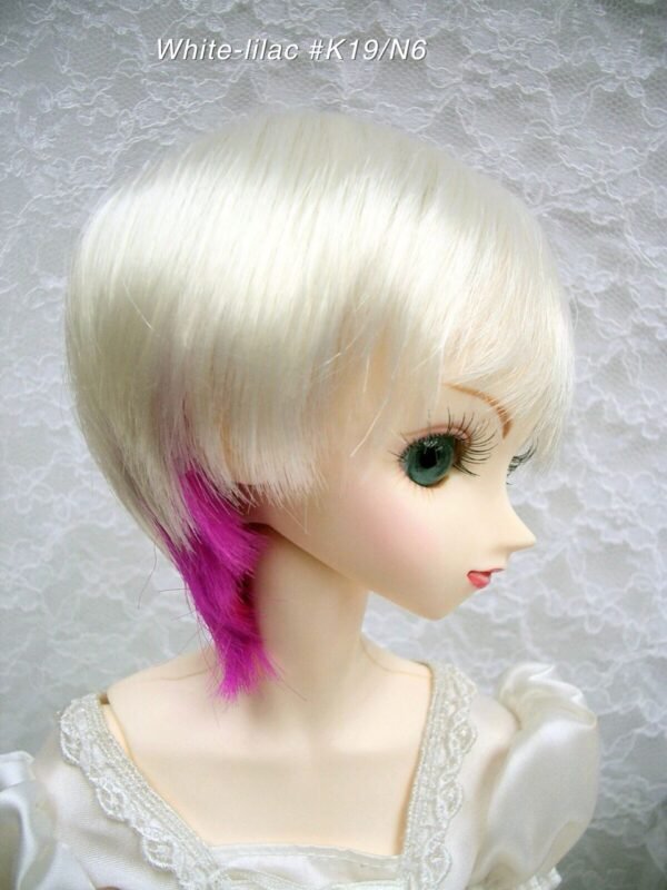 Wig / 9-10 inch / Short with a tail (White-lilac #K19/N6)
