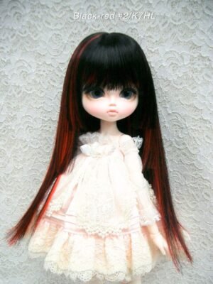 Wig / 11-12 inch / Princess-cut Long (Black-red #2/K7HL)