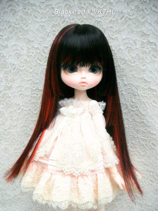 Wig / 11-12 inch / Princess-cut Long (Black-red #2/K7HL)