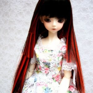Wig / 9-10 inch / Princess-cut Long (Black-red #2/K7HL)