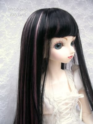 Wig / 9-10 inch / Long Straight *37cm (Black-pink #2/N9HL)
