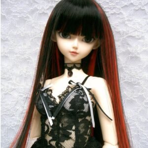Wig / 9-10 inch / Long Straight *37cm (Black-red #2/K7HL)