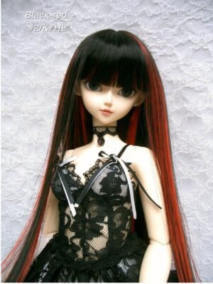 Wig / 9-10 inch / Long Straight *37cm (Black-red #2/K7HL)