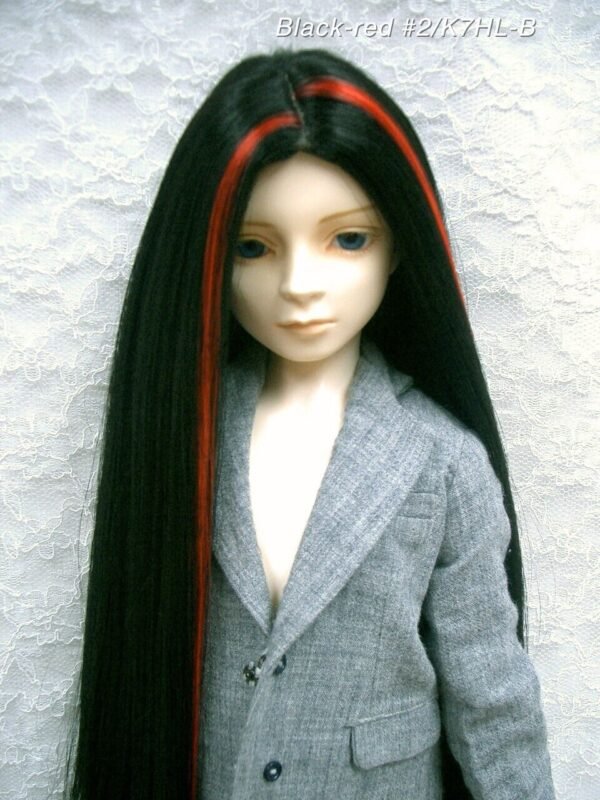 Wig / 9-10 inch / One-length Straight *38cm (Black-red #2/K7HL-B)