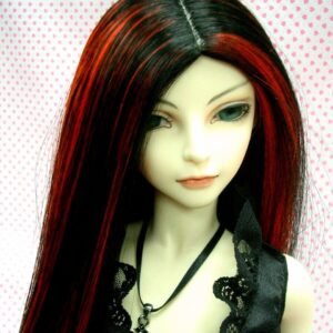 Wig / 9-10 inch / One-length Straight *38cm (Black-red #2/K7HL-A)
