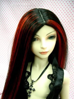Wig / 9-10 inch / One-length Straight *38cm (Black-red #2/K7HL-A)