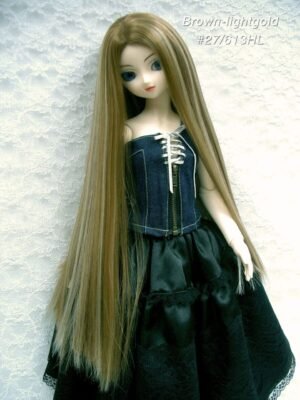 Wig / 9-10 inch / One-length Straight *38cm (Brown-lightgold #27/613HL)