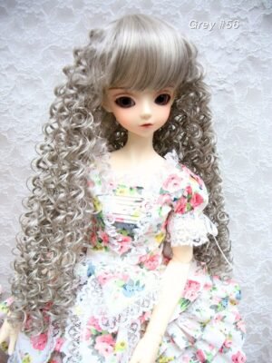 Wig / 9-10 inch / Long Spiral Perm (Grey #56)