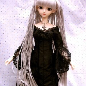 Wig / 9-10 inch / Braided Hair with Bangs (Grey #60)