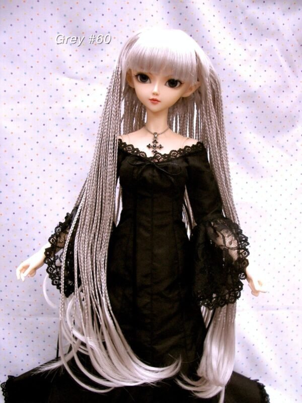 Wig / 9-10 inch / Braided Hair with Bangs (Grey #60)