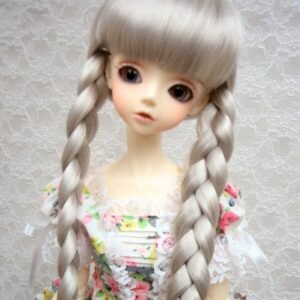 Wig / 9-10 inch / Twin-tails Braided Hair (Grey #60)
