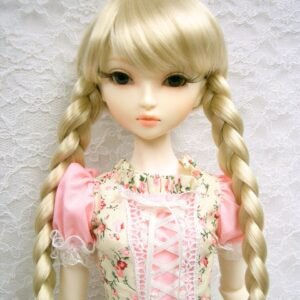 Wig / 9-10 inch / Twin-tails Braided Hair (Ivory #KB88)