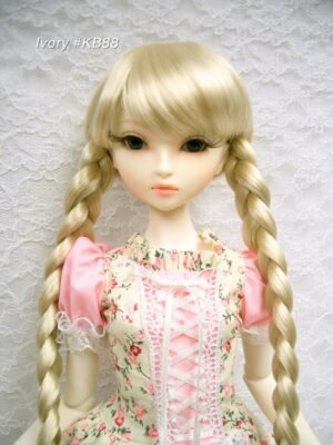 Wig / 9-10 inch / Twin-tails Braided Hair (Ivory #KB88)