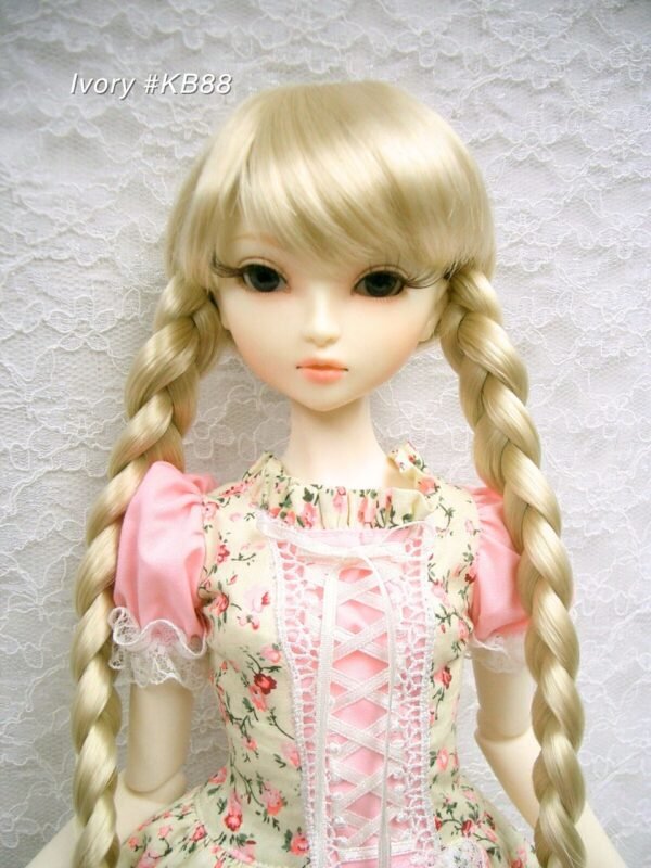Wig / 9-10 inch / Twin-tails Braided Hair (Ivory #KB88)