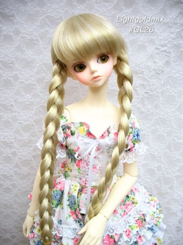 Wig / 9-10 inch / Twin-tails Braided Hair (Lightgoldmix #GL26)