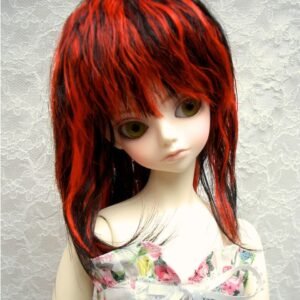 Wig / 9-10 inch / Medium Wave (Black-red #2/K7HL)