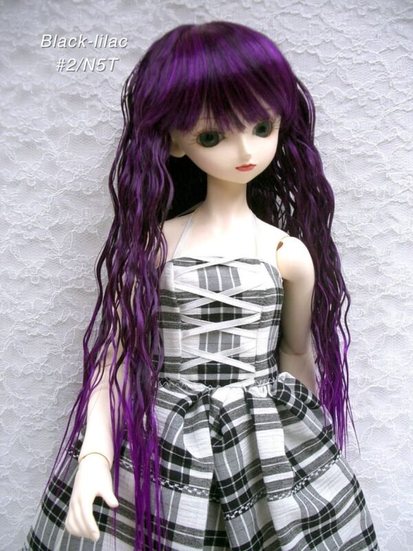 Wig / 9-10 inch / Long Wavy Perm (Black-lilac #2/N5T)