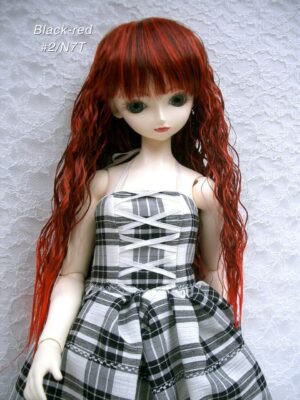 Wig / 9-10 inch / Long Wavy Perm (Black-red #2/N7T)