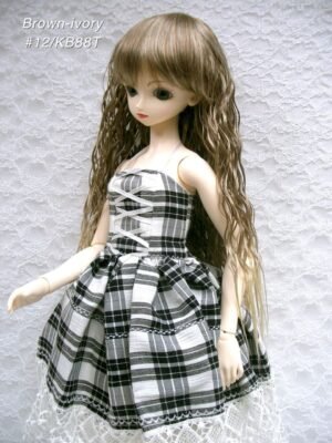 Wig / 9-10 inch / Long Wavy Perm (Brown-ivory #12/KB88T)