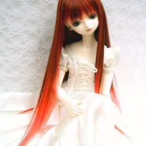 Wig / 9-10 inch / Long straight with Bangs (Black-red #2/N7T)