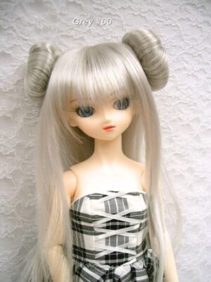 Wig / 9-10 inch / Chun-Li Buns (Grey #60)