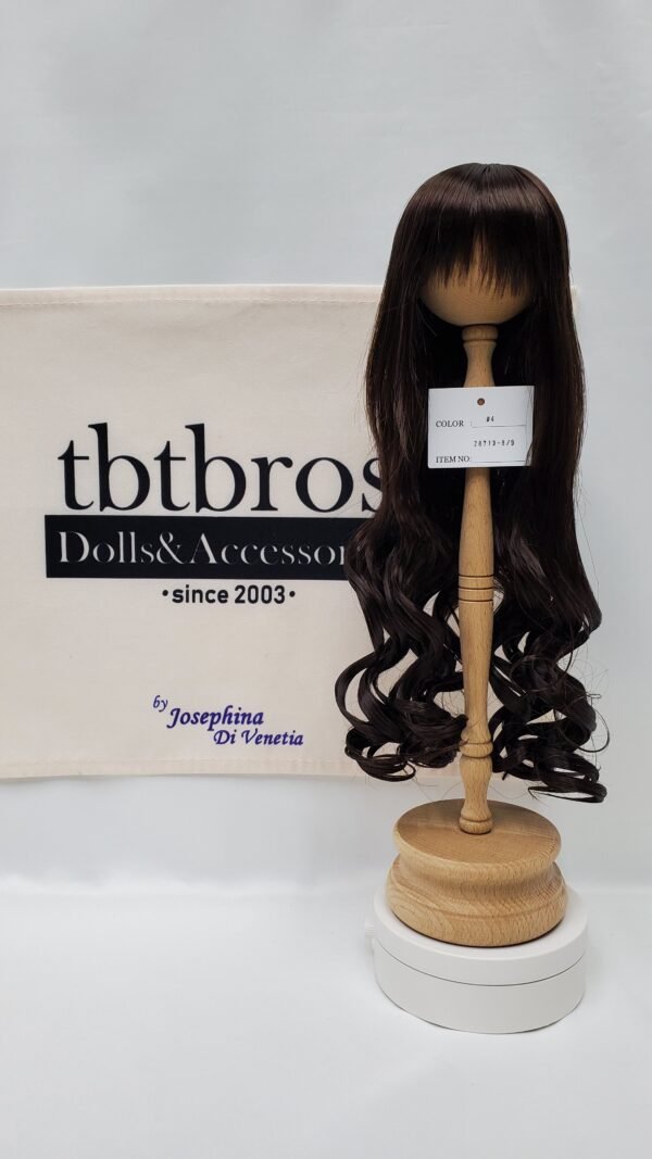 Wig / 8-9 inch / Long Hair *Curly at bottom (Blacky Brown #4)