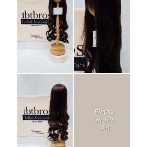 Wig / 8-9 inch / Long Hair *Curly at bottom (Blacky Brown #4)