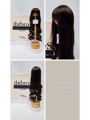 Wig / 8-9 inch / Long Hair *Curly at bottom (Blacky Brown #4)