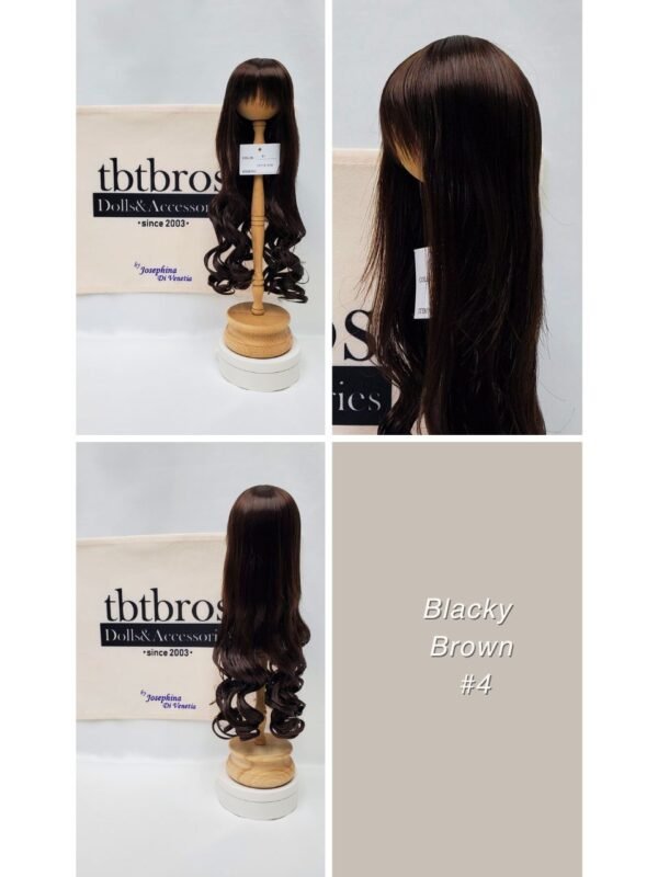 Wig / 8-9 inch / Long Hair *Curly at bottom (Blacky Brown #4)