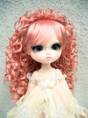 Wig / 11-12 inch / Volume Curly Hair (Metallic pink #25/K1M)
