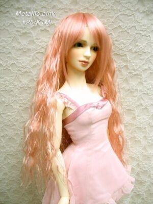 Wig / 8-9 inch / Long Wave with Bangs (Metallic pink #25/K1M)