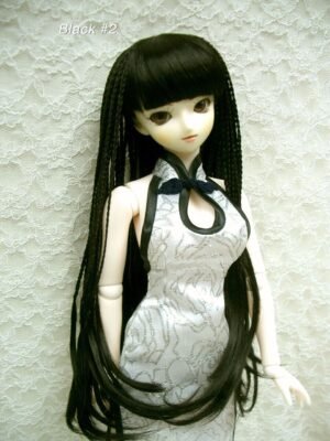 Wig / 8-9 inch / Braided Hair with Bangs (Black #2)