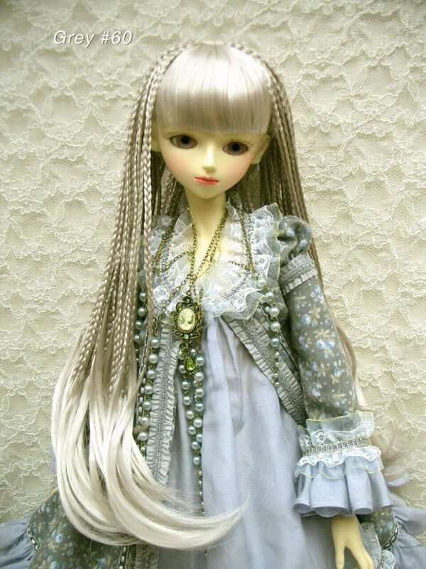 Wig / 8-9 inch / Braided Hair with Bangs (Grey #60)
