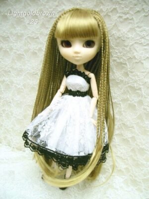 Wig / 8-9 inch / Braided Hair with Bangs (Lightgoldbrown #25)