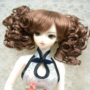 Wig / 8-9 inch / Twin-tails Volume Curls with Bangs (Brown #27)